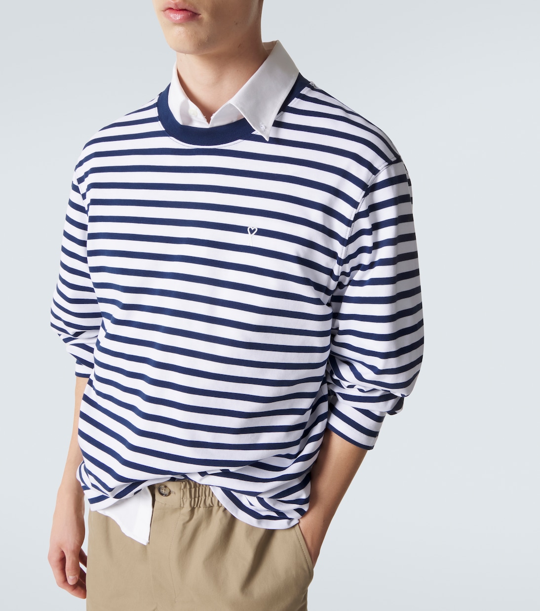 T-shirt in jersey di cotone a righe | Ami Paris