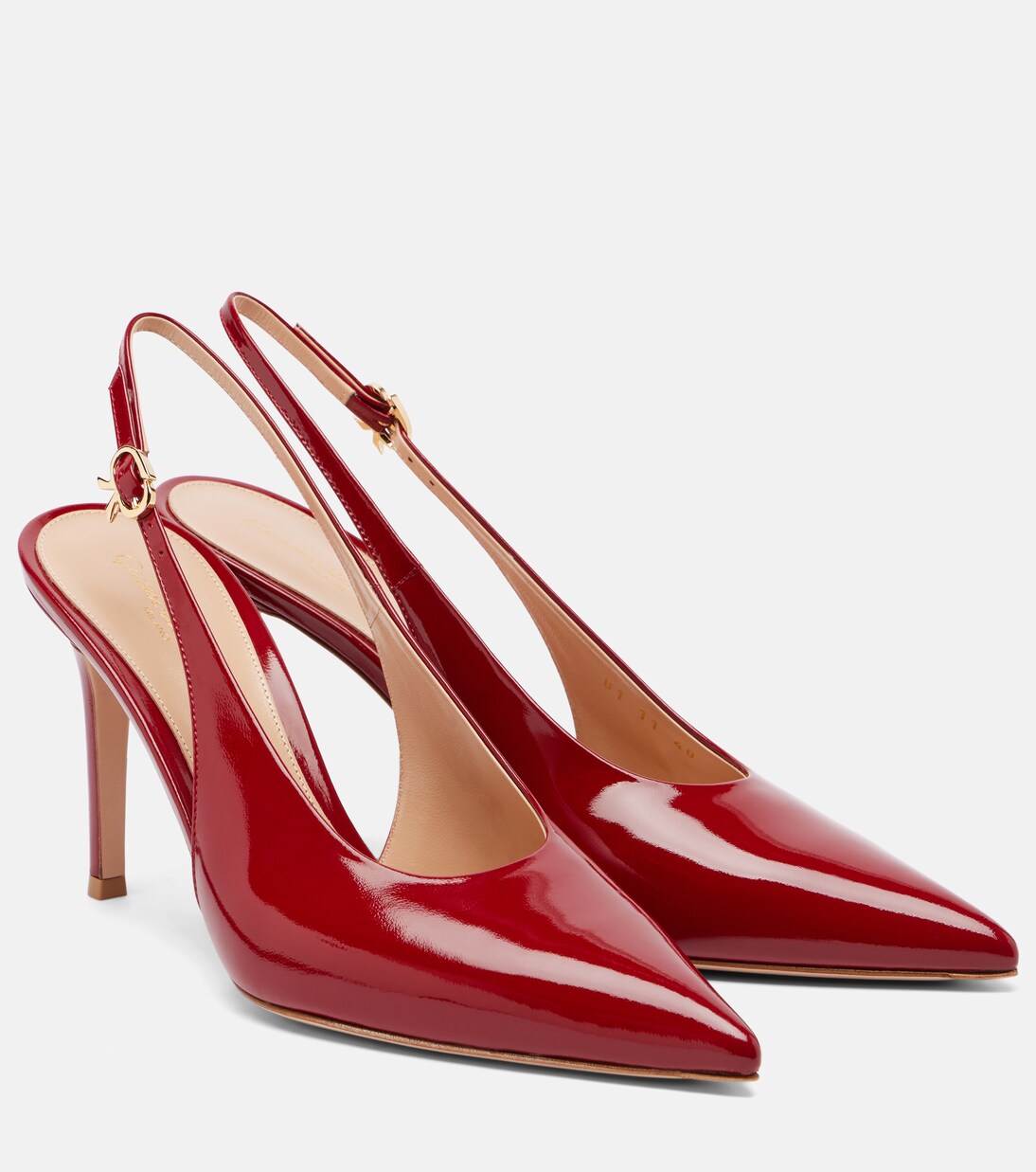 Robbie 85 patent leather slingback pumps | Gianvito Rossi