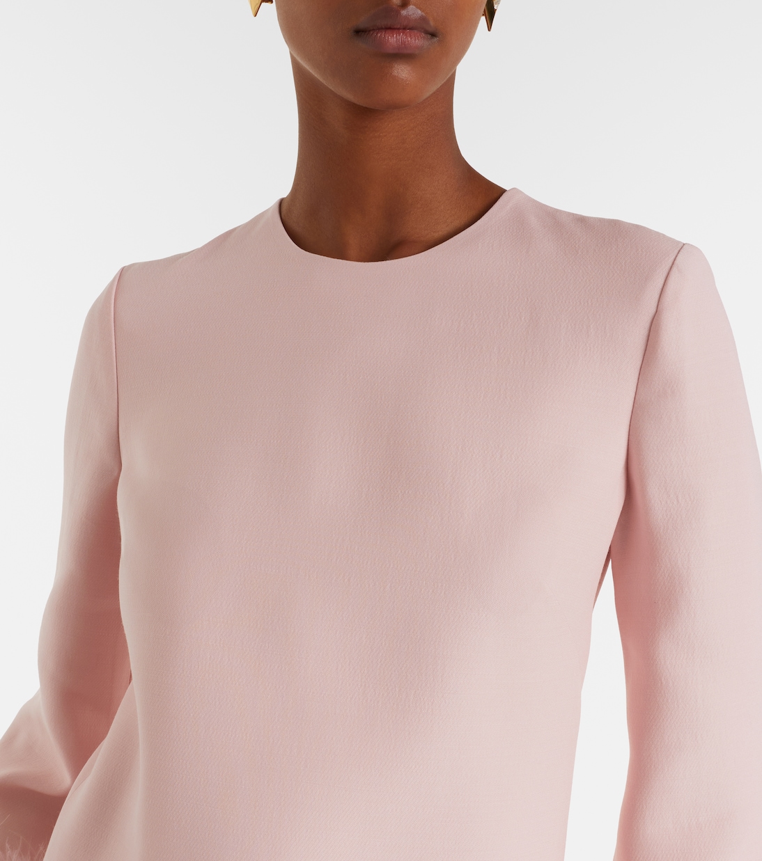 Crepe Couture feather-trimmed midi dress | Valentino