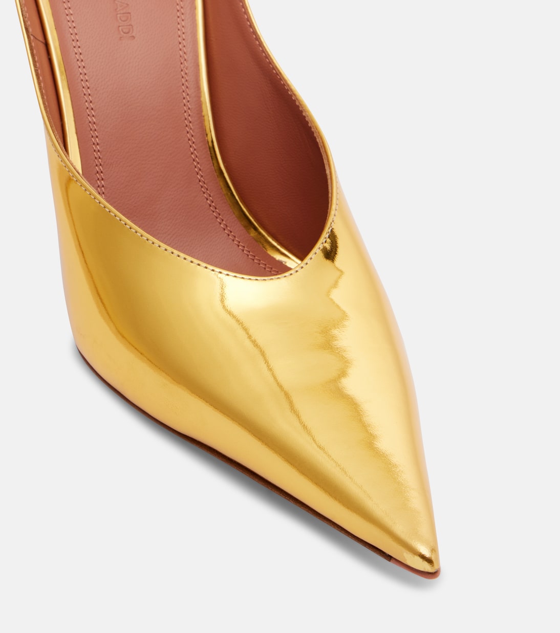 Mules Anok 90 aus Metallic-Leder | Amina Muaddi