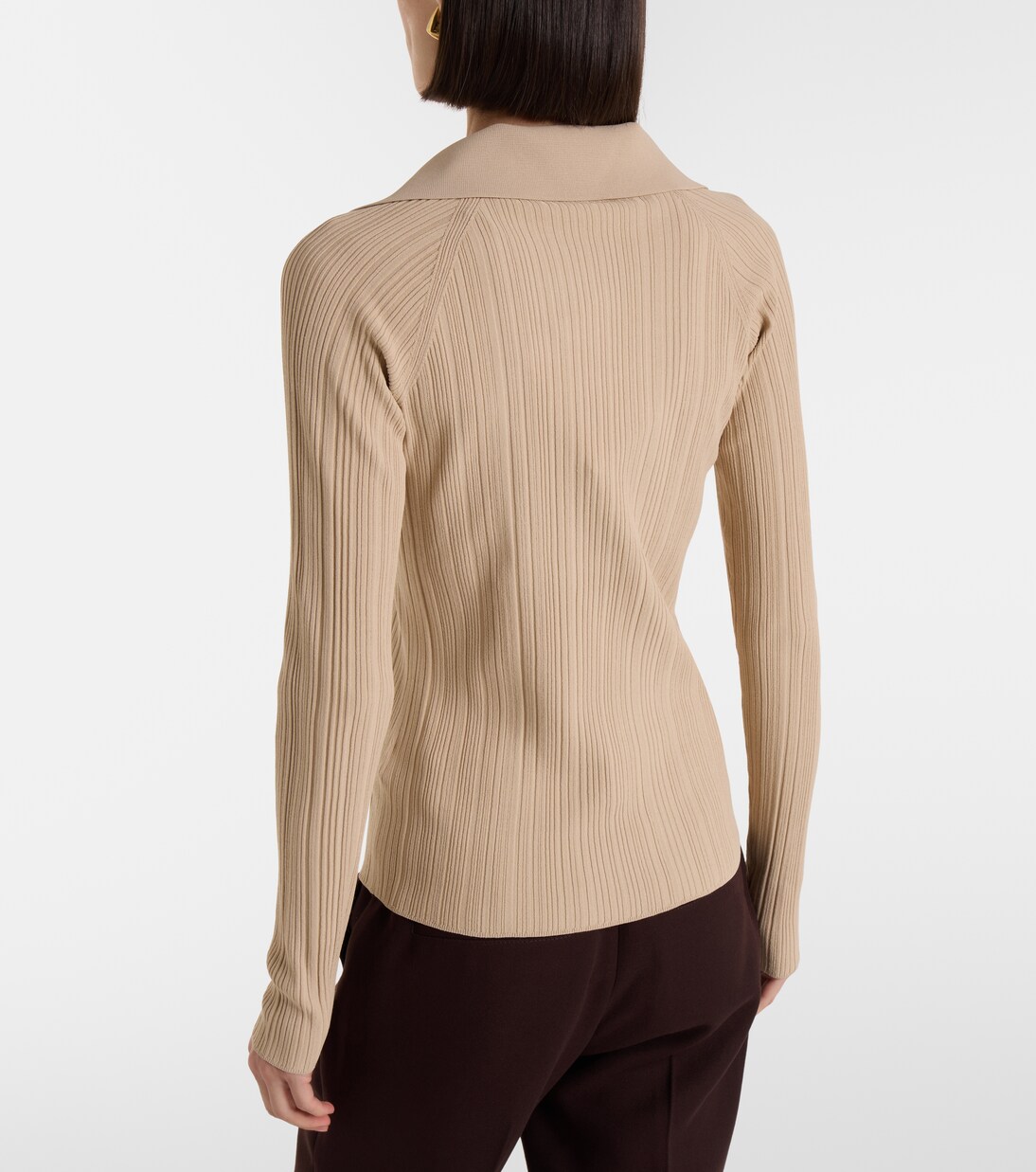 Chelia ribbed-knit polo sweater | Joseph