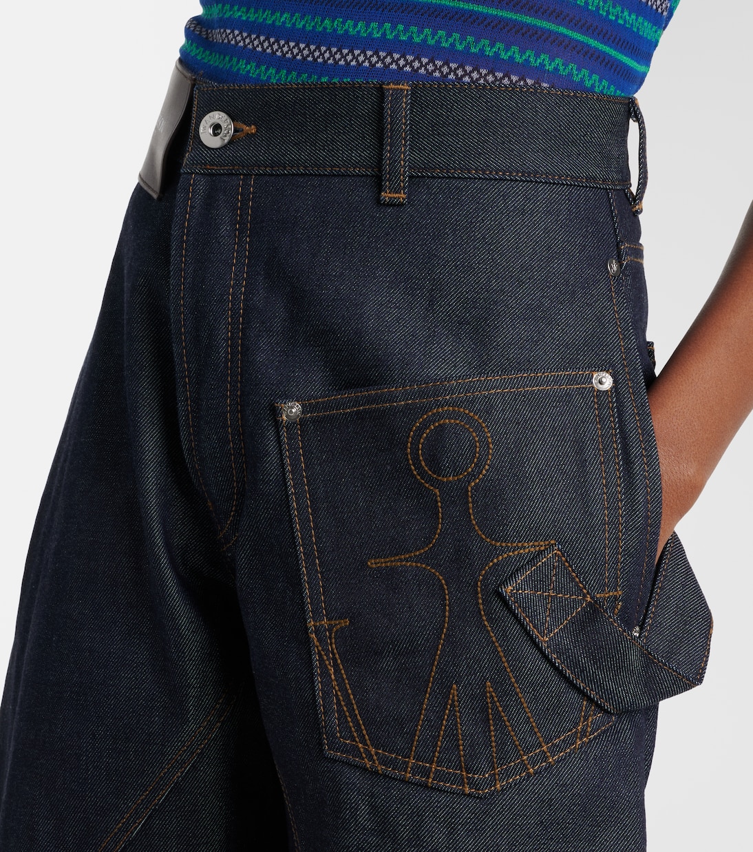 Embroidered high-rise straight jeans | JW Anderson