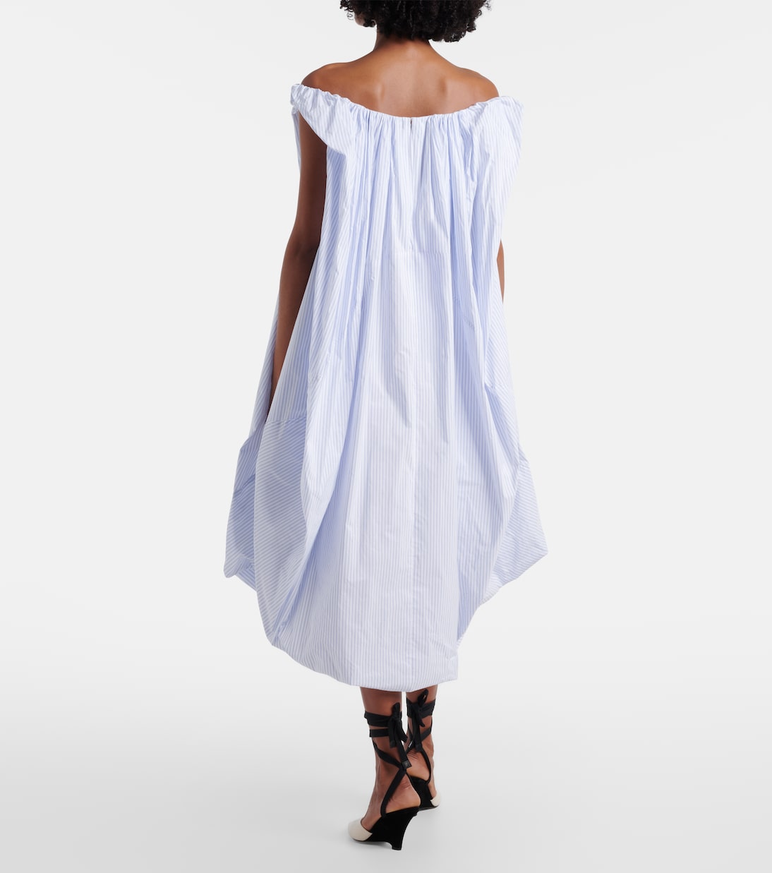 Lavande gathered striped midi dress | Jacquemus