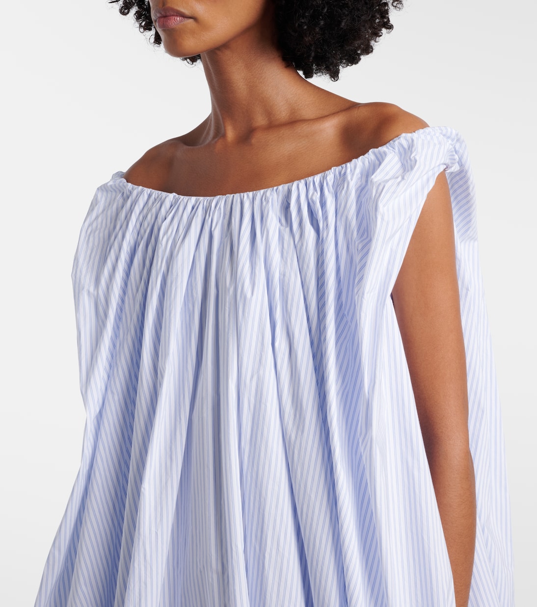 Lavande gathered striped midi dress | Jacquemus