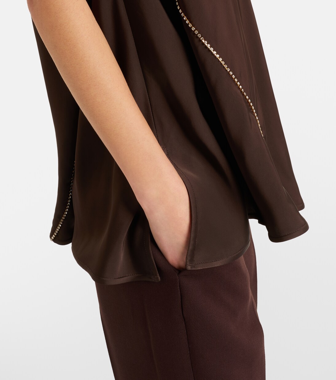 Embellished satin top | Jil Sander