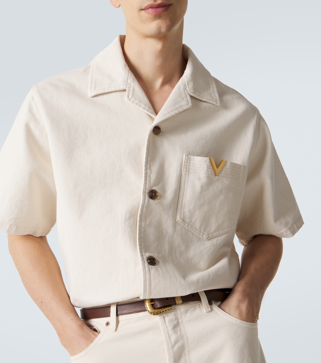 VGold denim shirt | Valentino