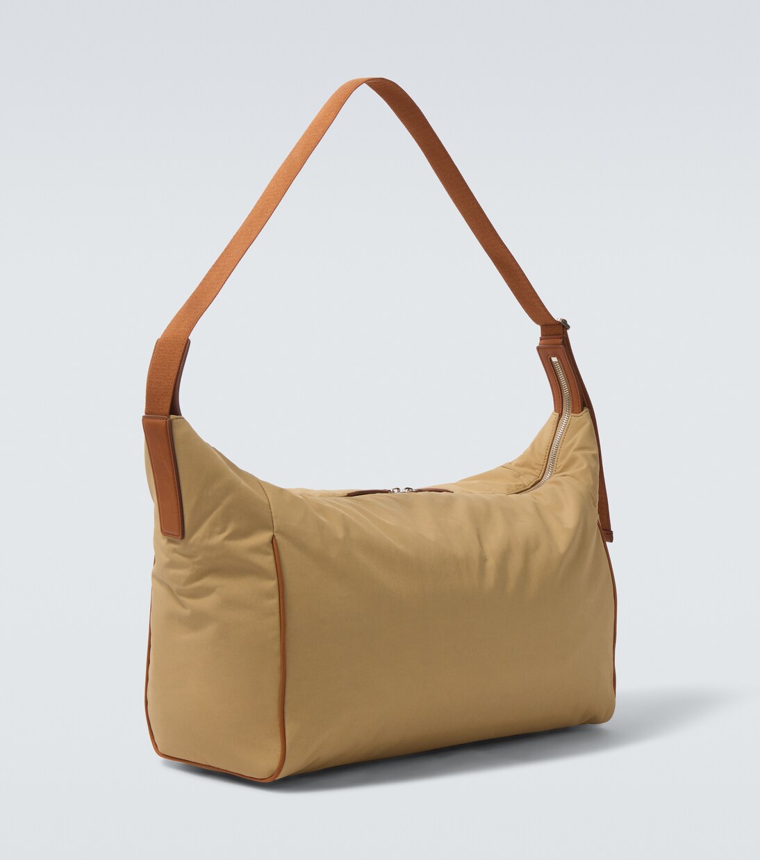 Logan E/W leather-trimmed crossbody bag | The Row