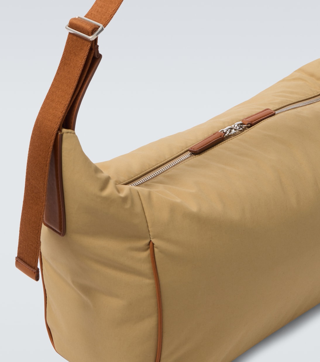 Logan E/W leather-trimmed crossbody bag | The Row