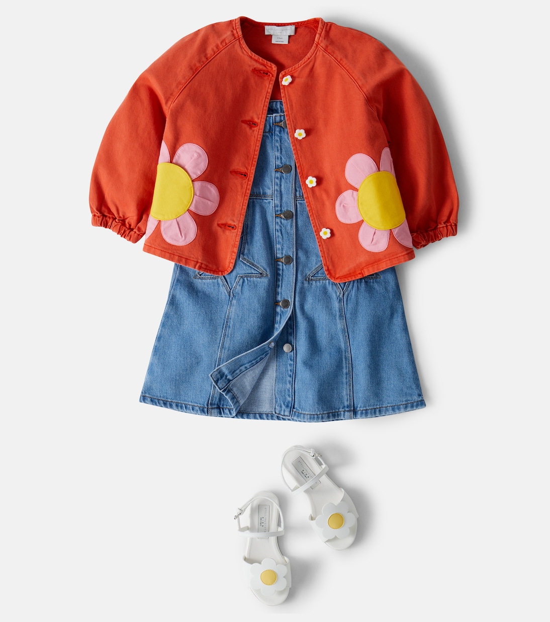 Robe brodée en denim | Stella McCartney Kids