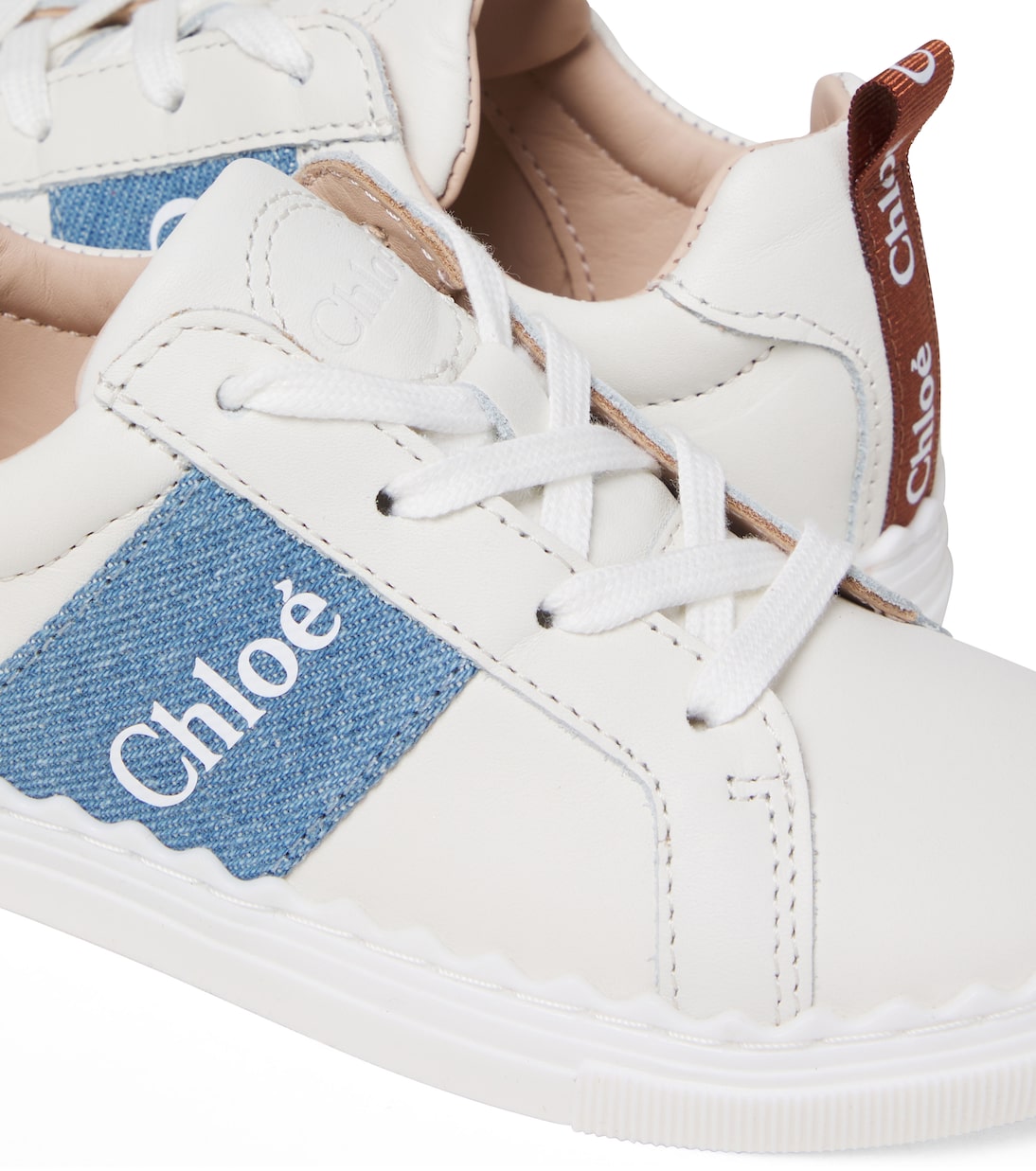 Zapatillas de piel con logo | Chloé Kids