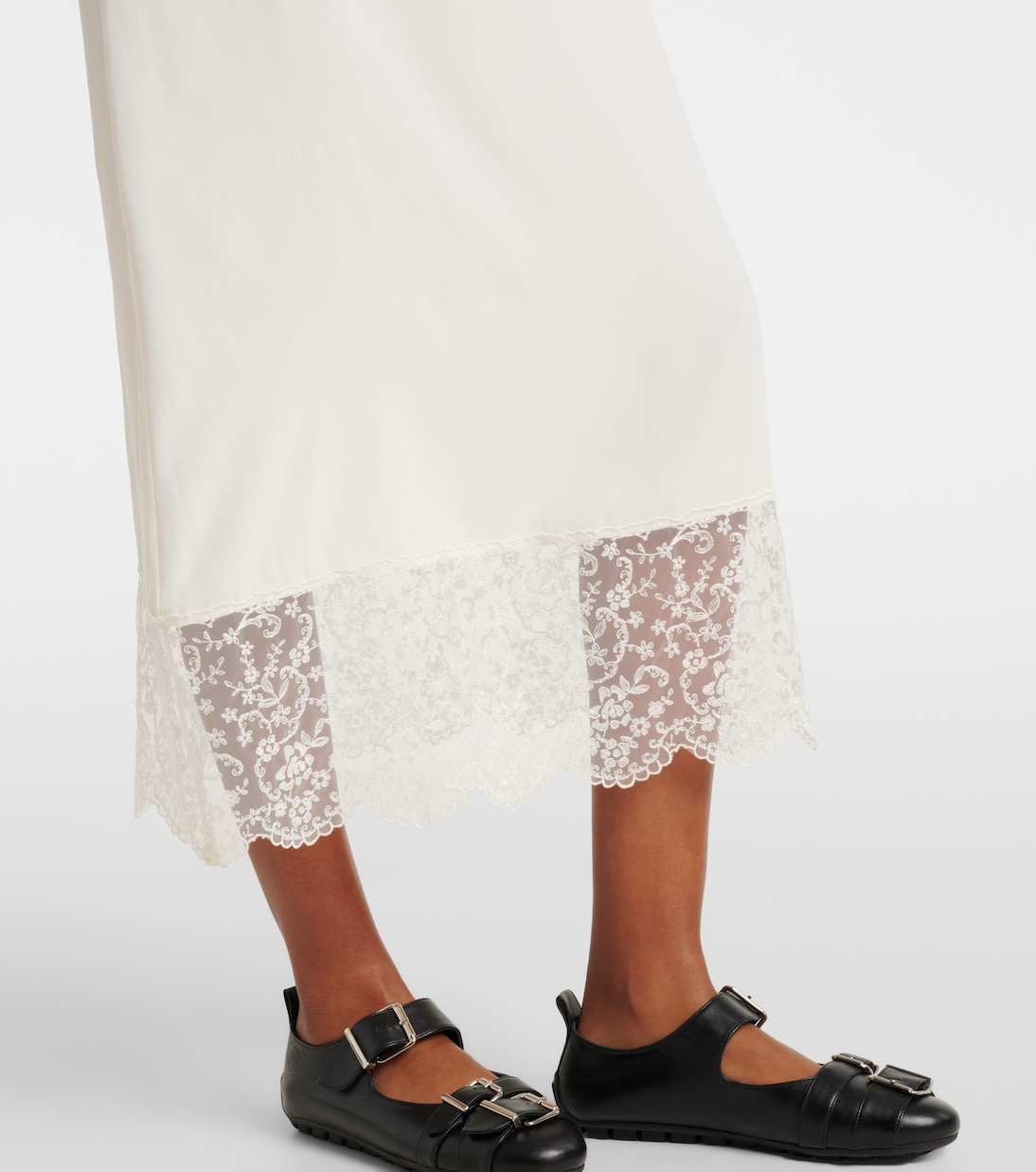 Slipdress aus Crêpe de Chine und Spitze | Simone Rocha