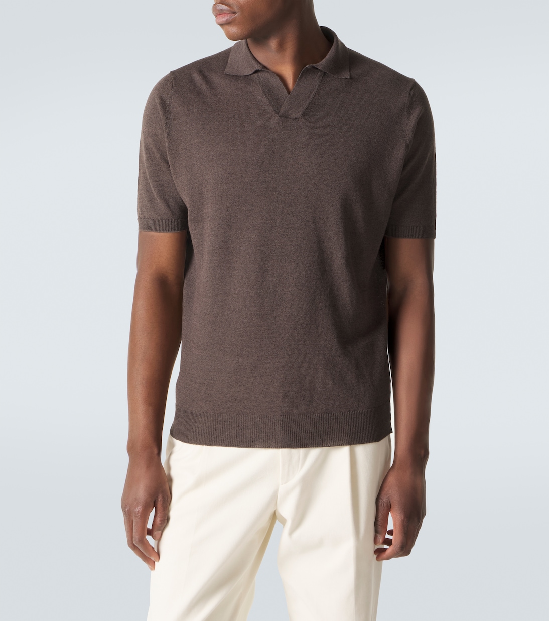 Linen and cotton polo shirt | Thom Sweeney