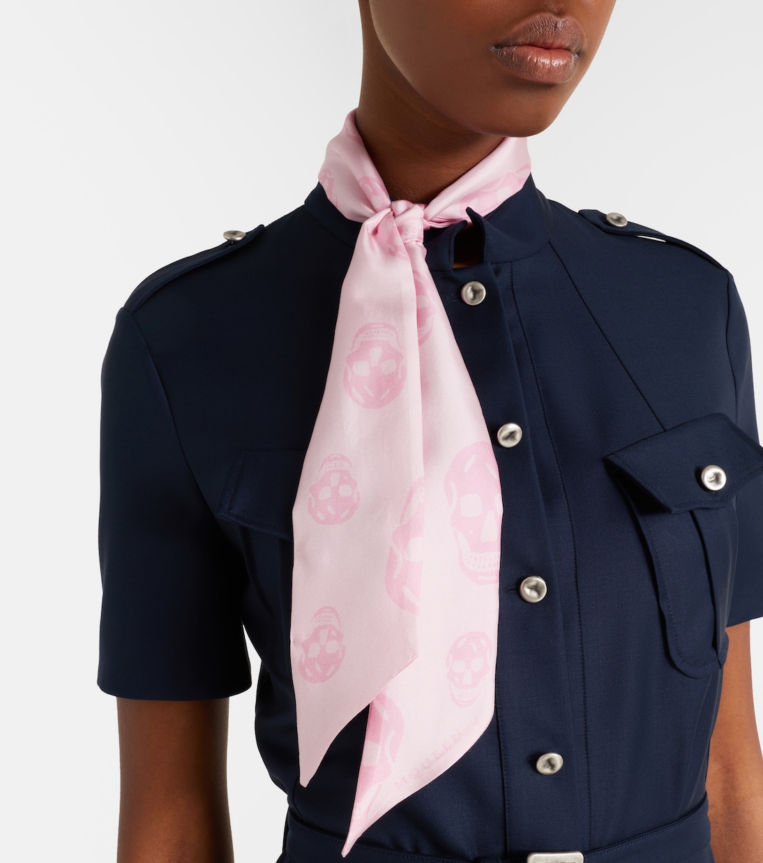 Skull silk twill scarf | McQueen