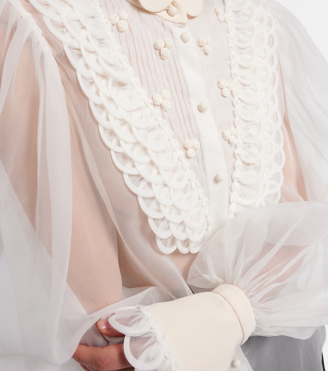 Sheer silk organza blouse | Valentino