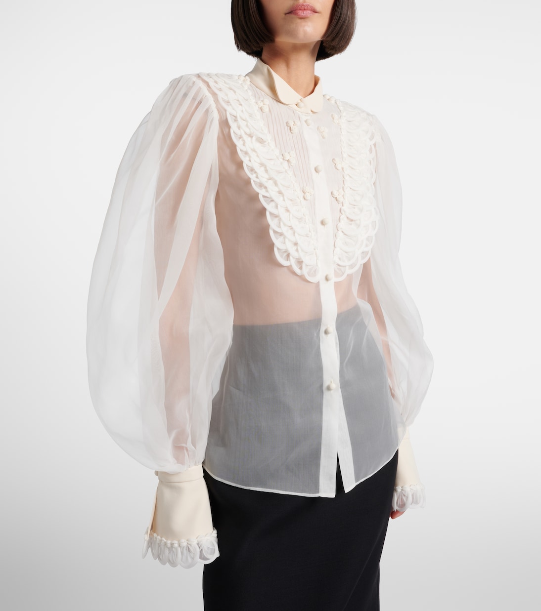 Sheer silk organza blouse | Valentino