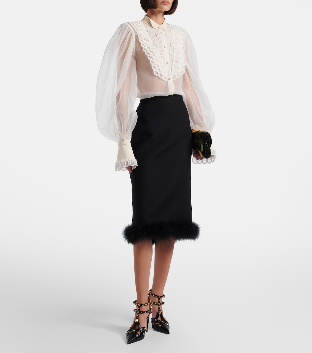 Sheer silk organza blouse | Valentino