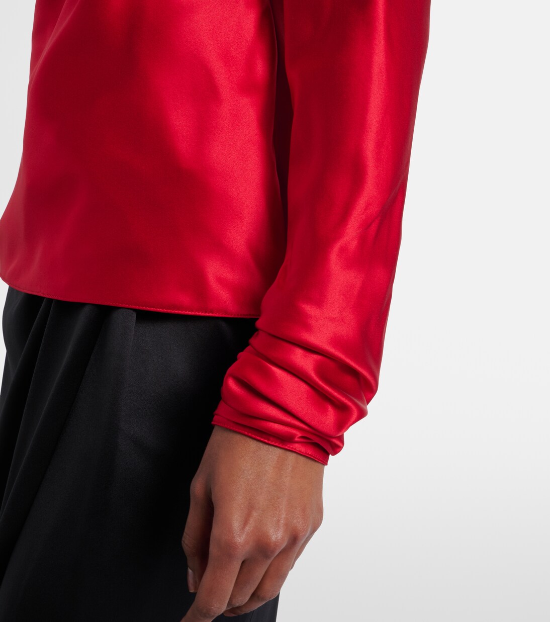 Top de satén de seda drapeado | Valentino