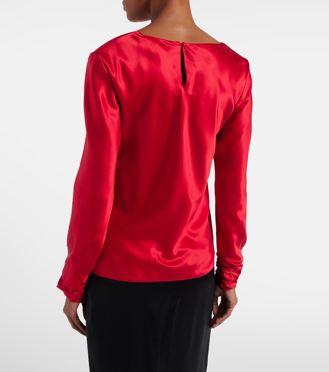 Top de satén de seda drapeado | Valentino