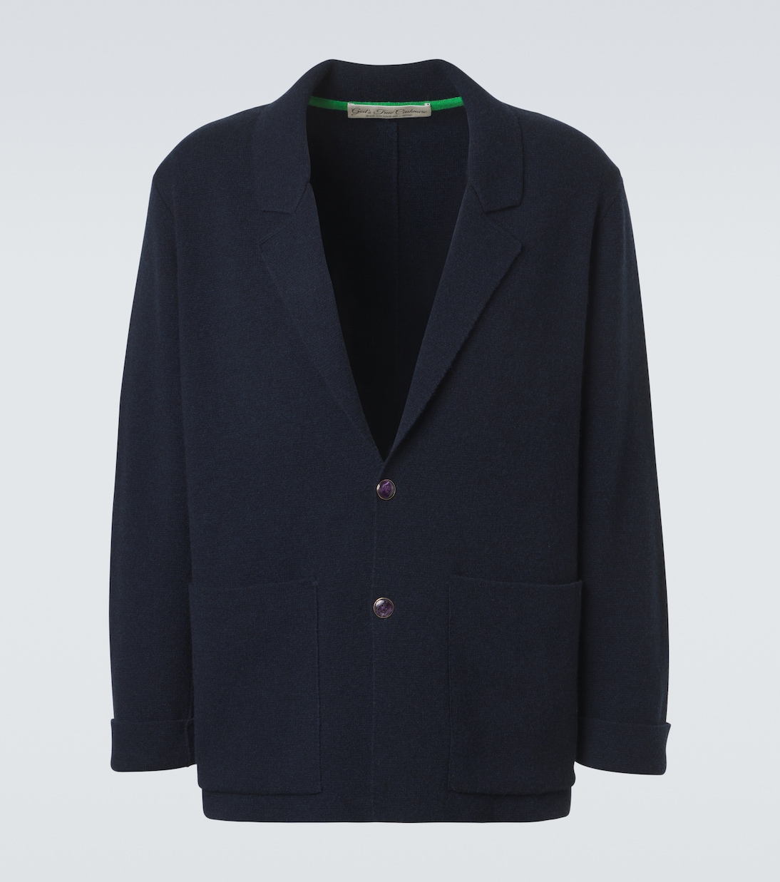 Cashmere blazer with amethyst | God's True Cashmere