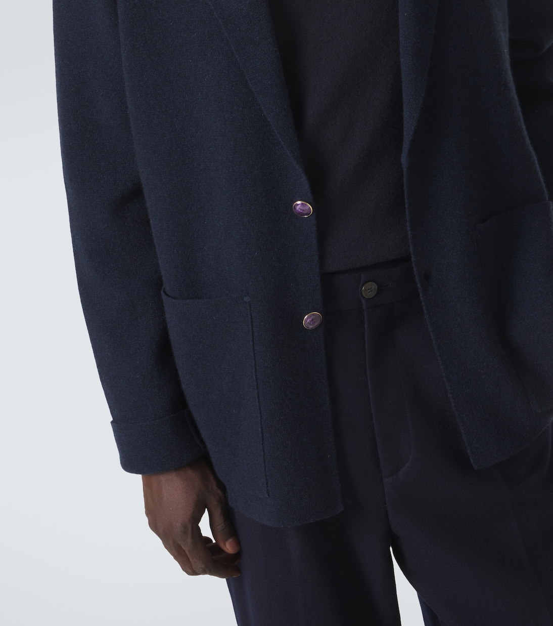 Cashmere blazer with amethyst | God's True Cashmere