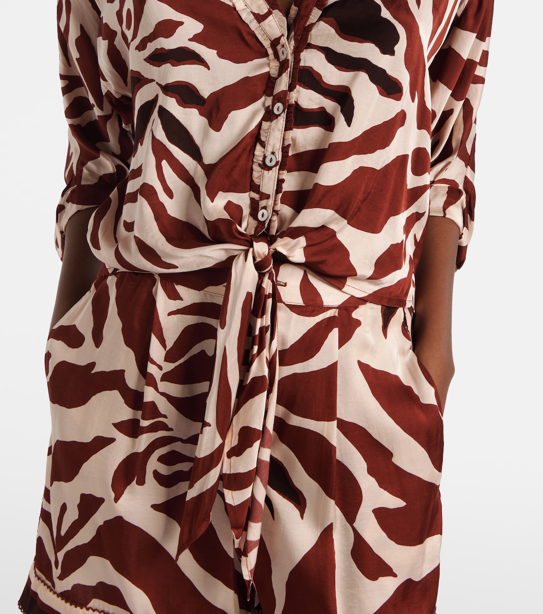 Bedruckte Bluse Azia aus Satin | Poupette St Barth