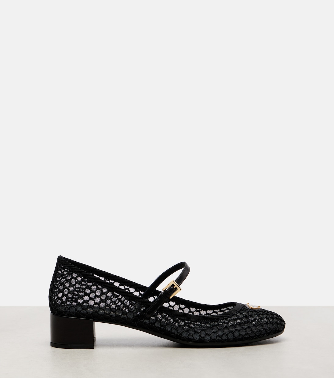 Pumps Mary Jane in mesh con pelle | Prada