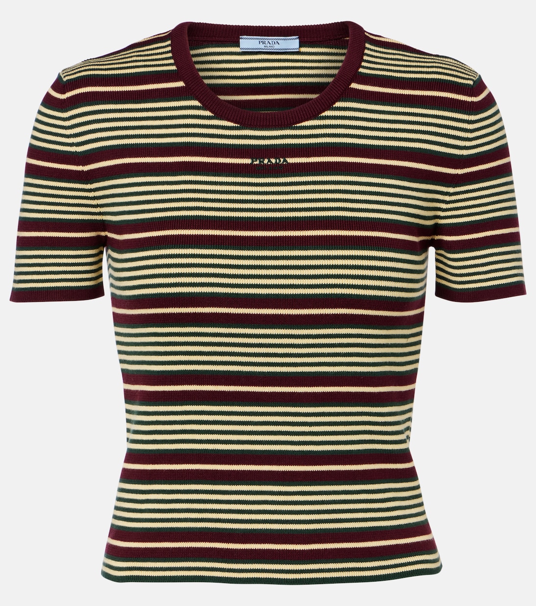 T-shirt in misto cotone a righe | Prada