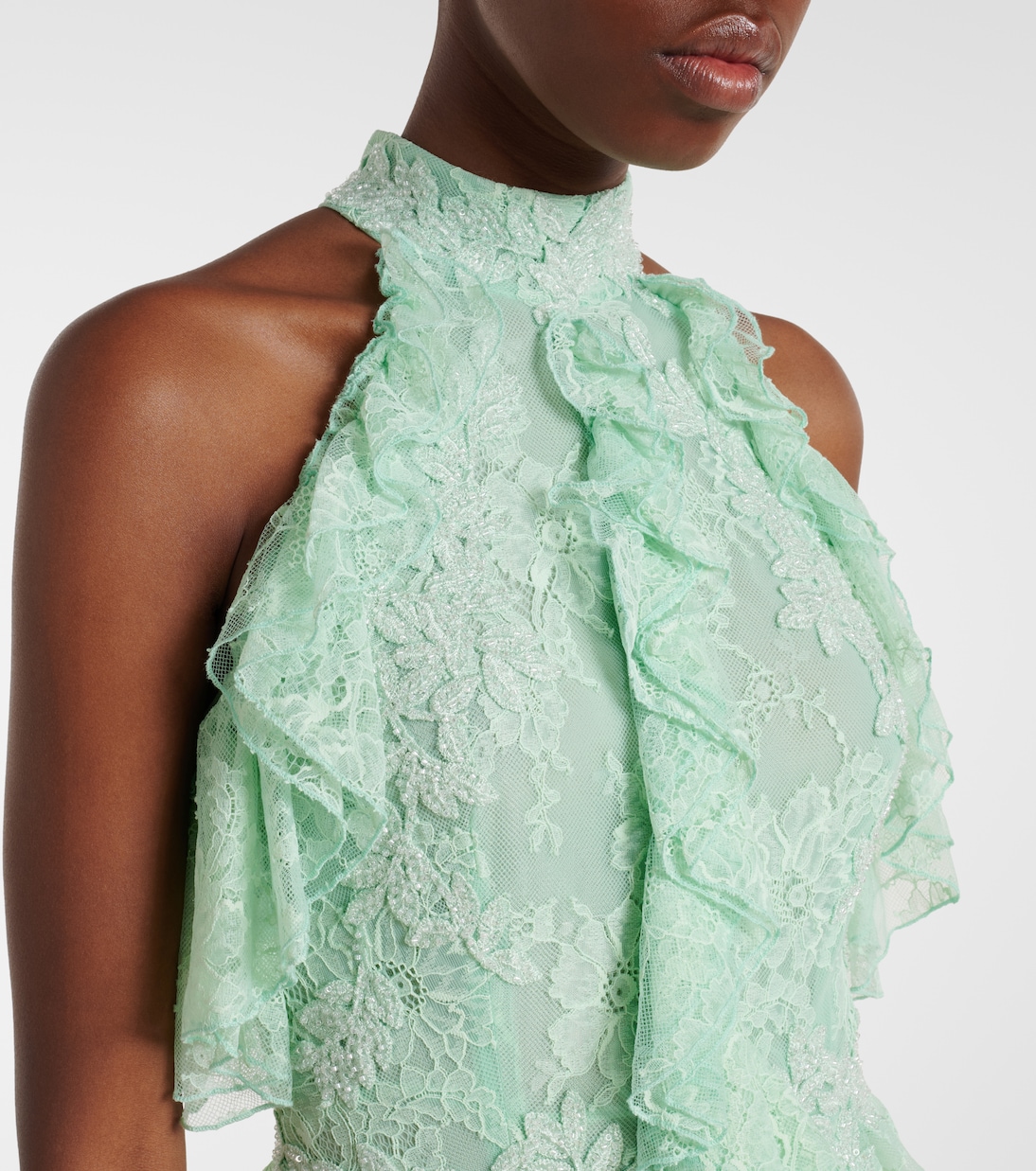 Verzierte Robe aus Spitze | Costarellos