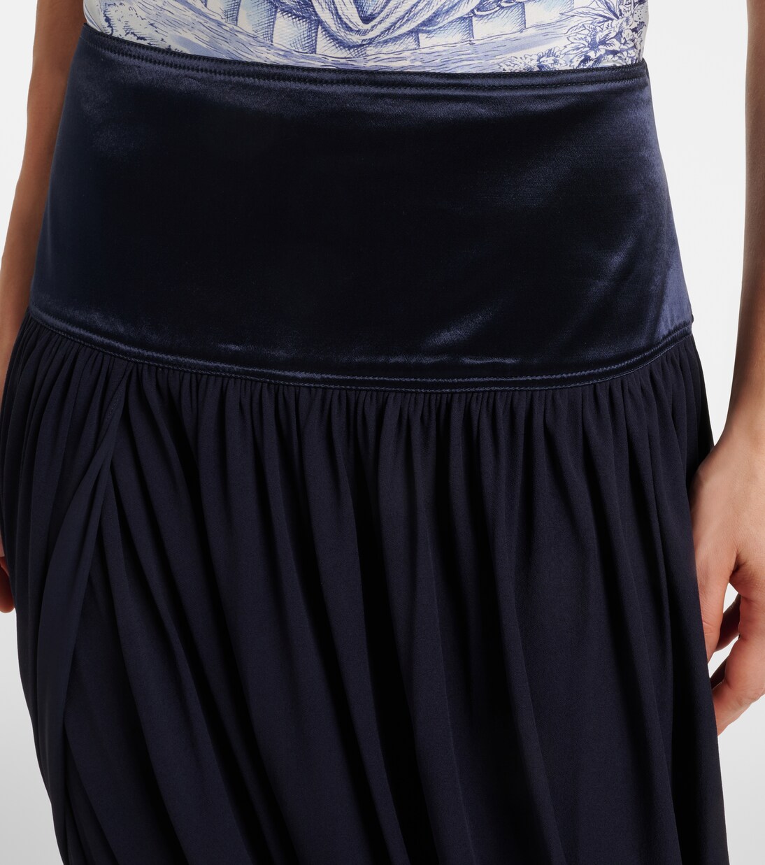 Falda midi asimétrica drapeada | Ferragamo