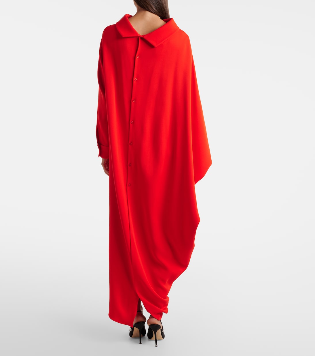 Robe longue en soie et laine  | Balenciaga