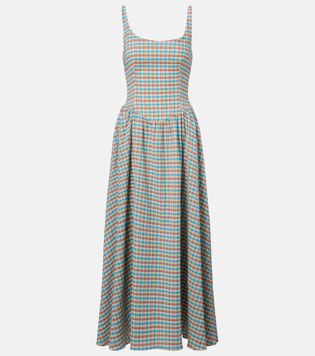 Chiara checked cotton-blend midi dress | Faithfull
