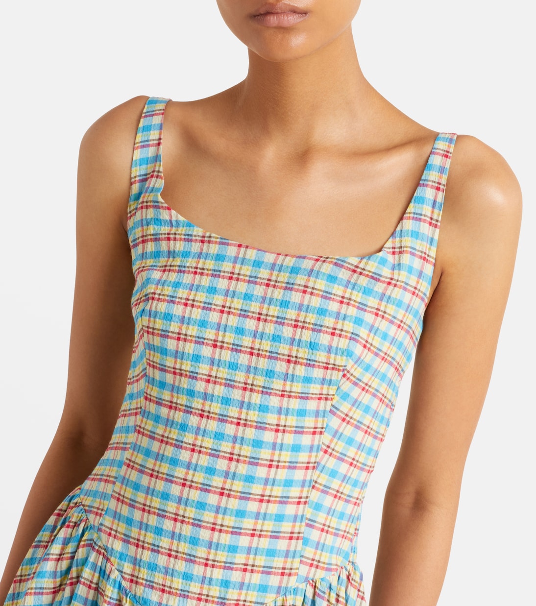 Chiara checked cotton-blend midi dress | Faithfull