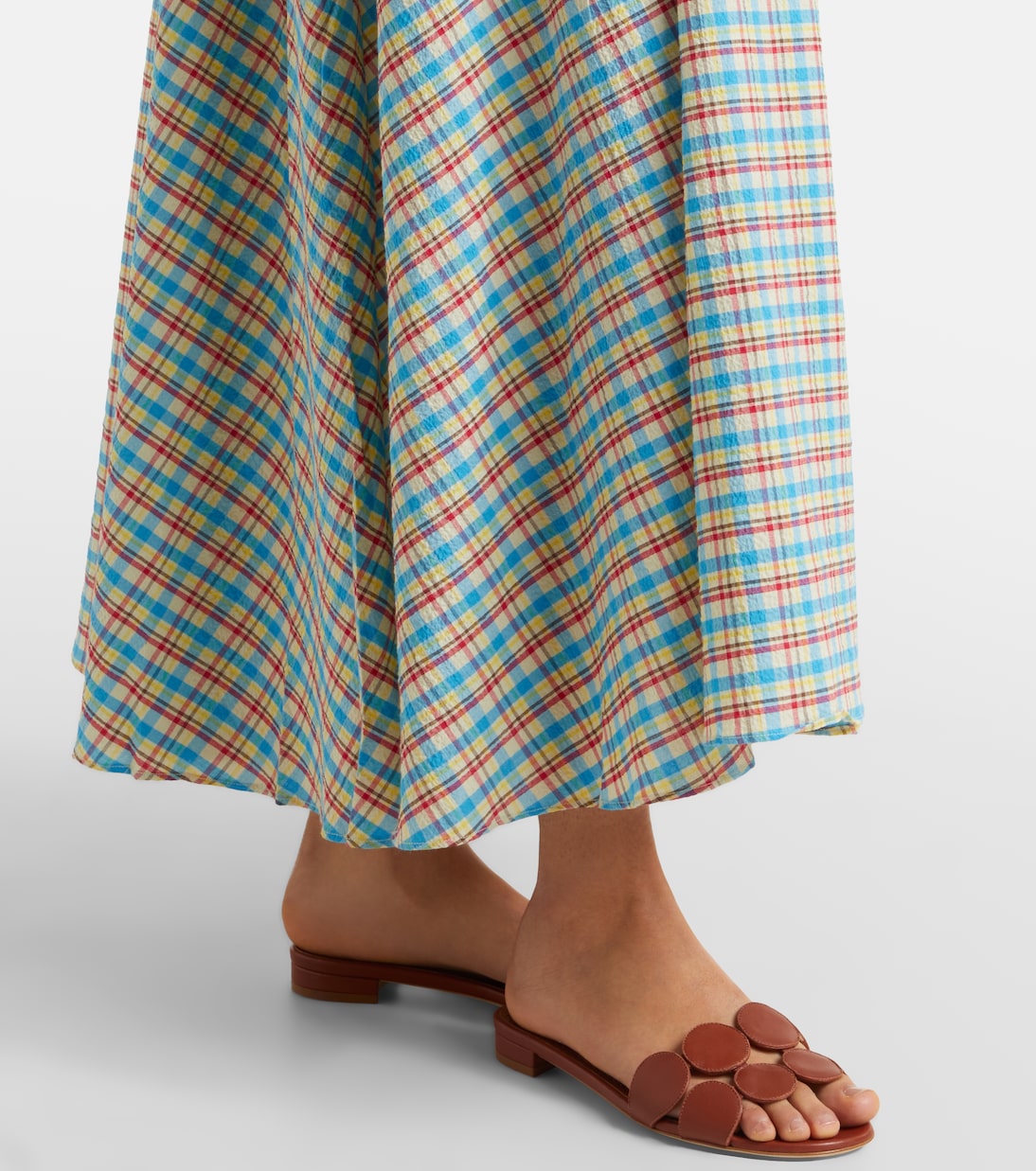 Chiara checked cotton-blend midi dress | Faithfull