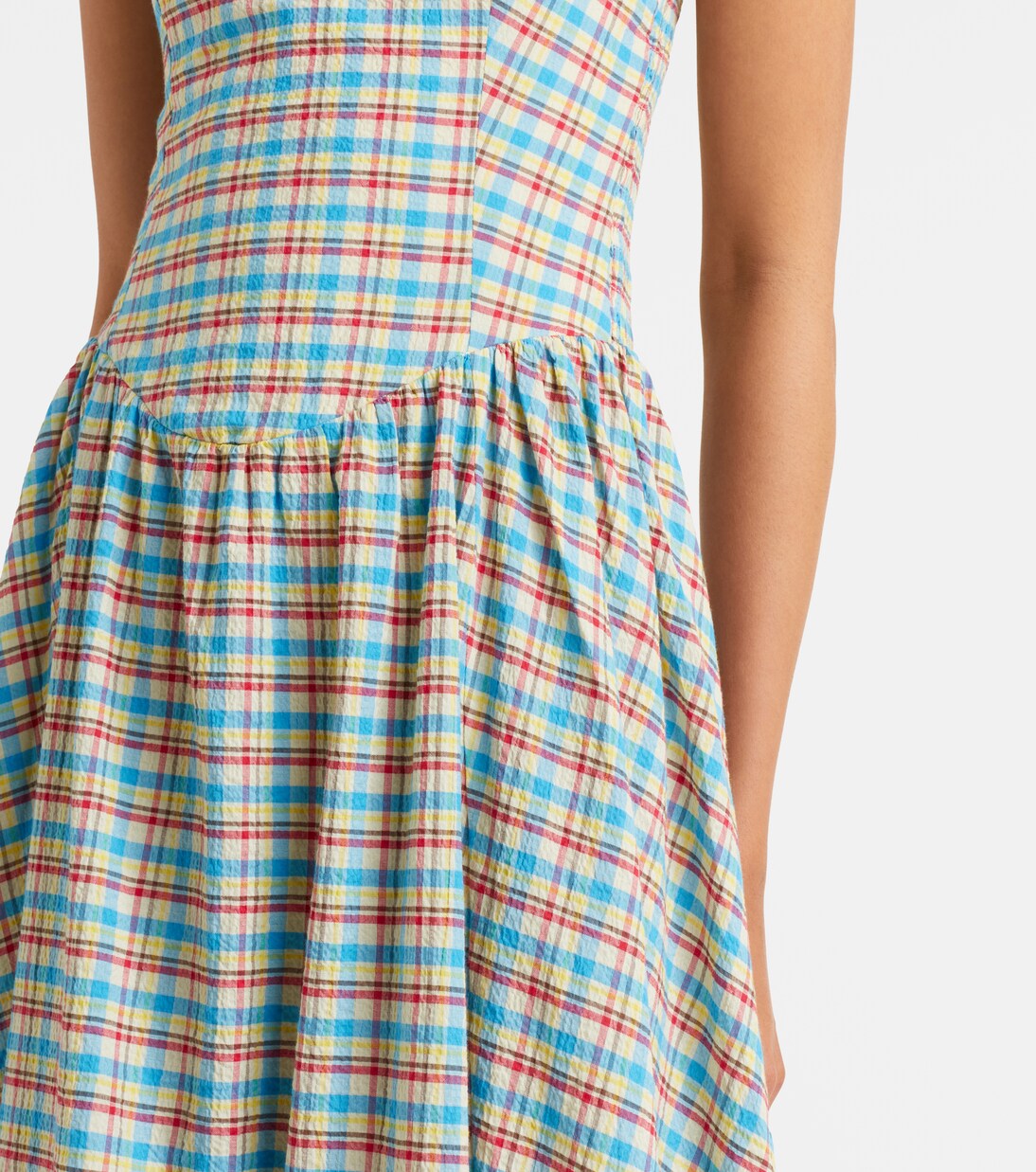 Chiara checked cotton-blend midi dress | Faithfull
