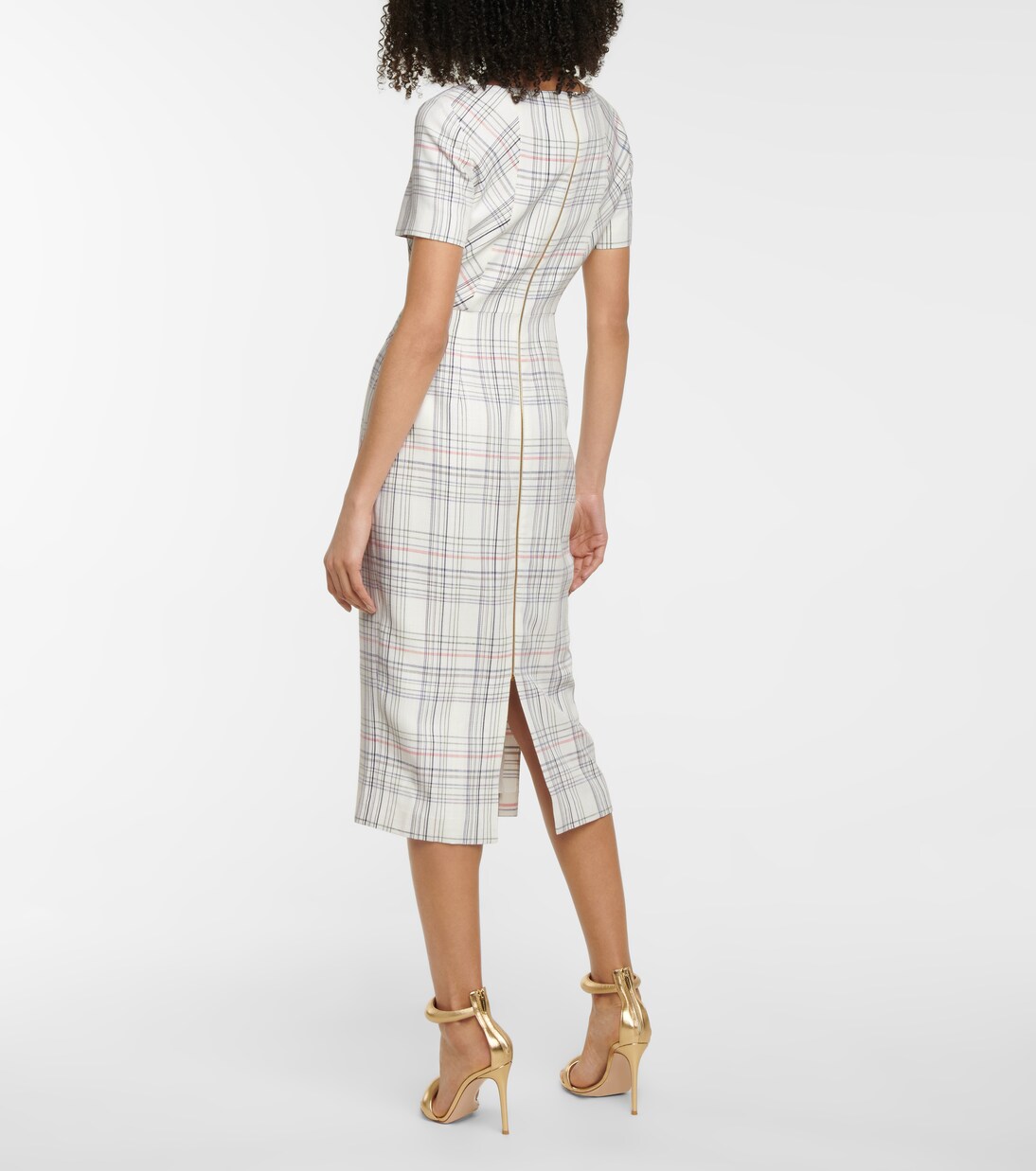 Robe midi Darland à carreaux | Roland Mouret