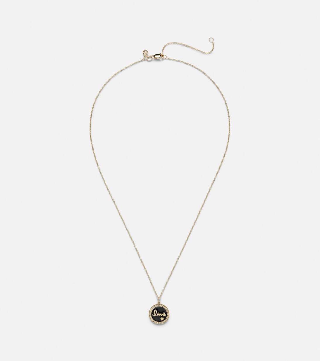 Love 14kt yellow gold charm necklace | Sydney Evan