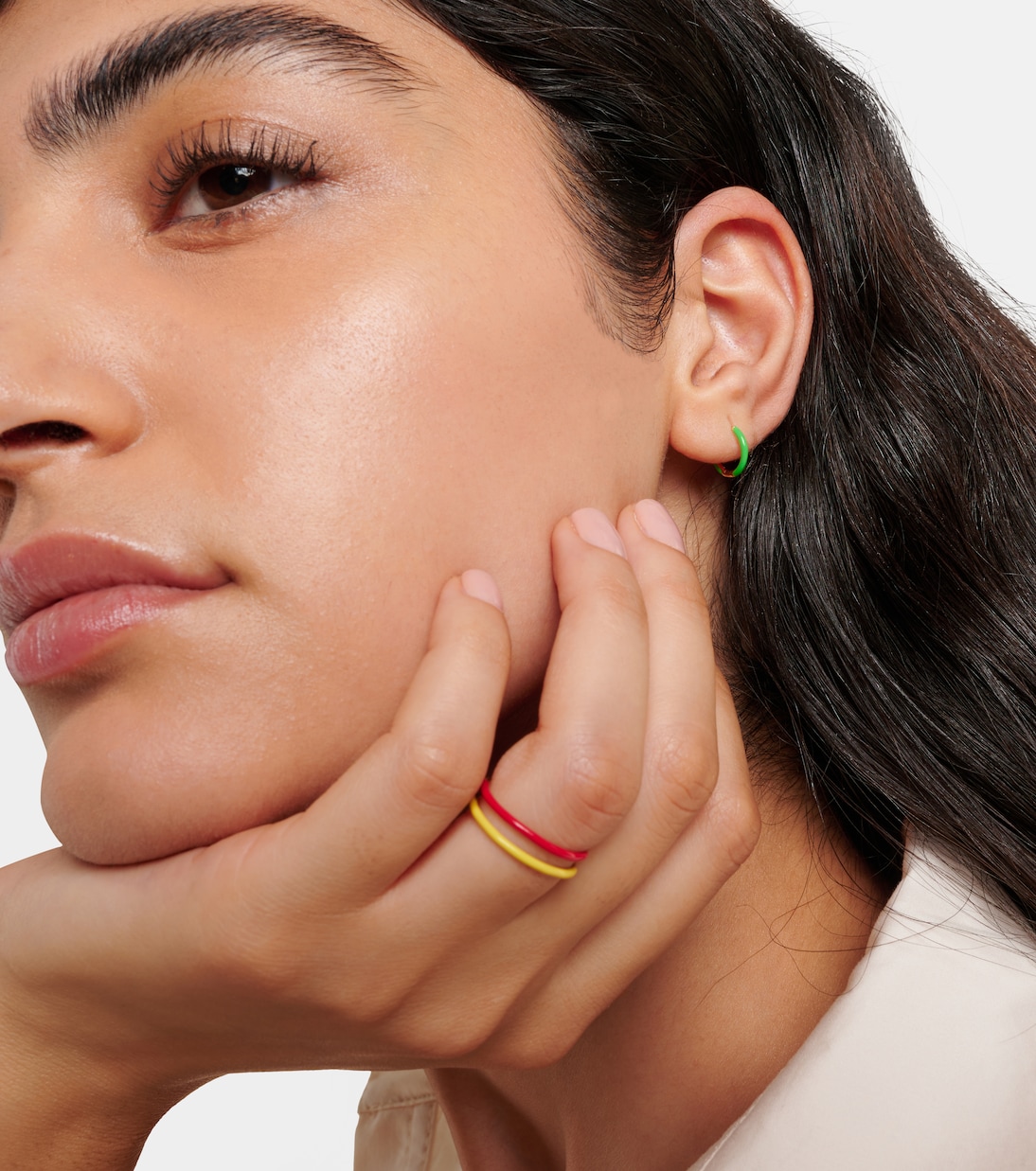 18kt gold single hoop earring | Persée