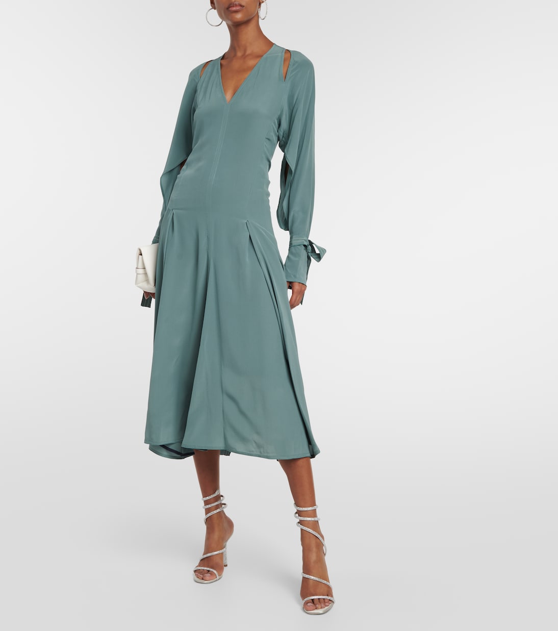 Verzierte Sandalen Cleo aus Satin | Rene Caovilla