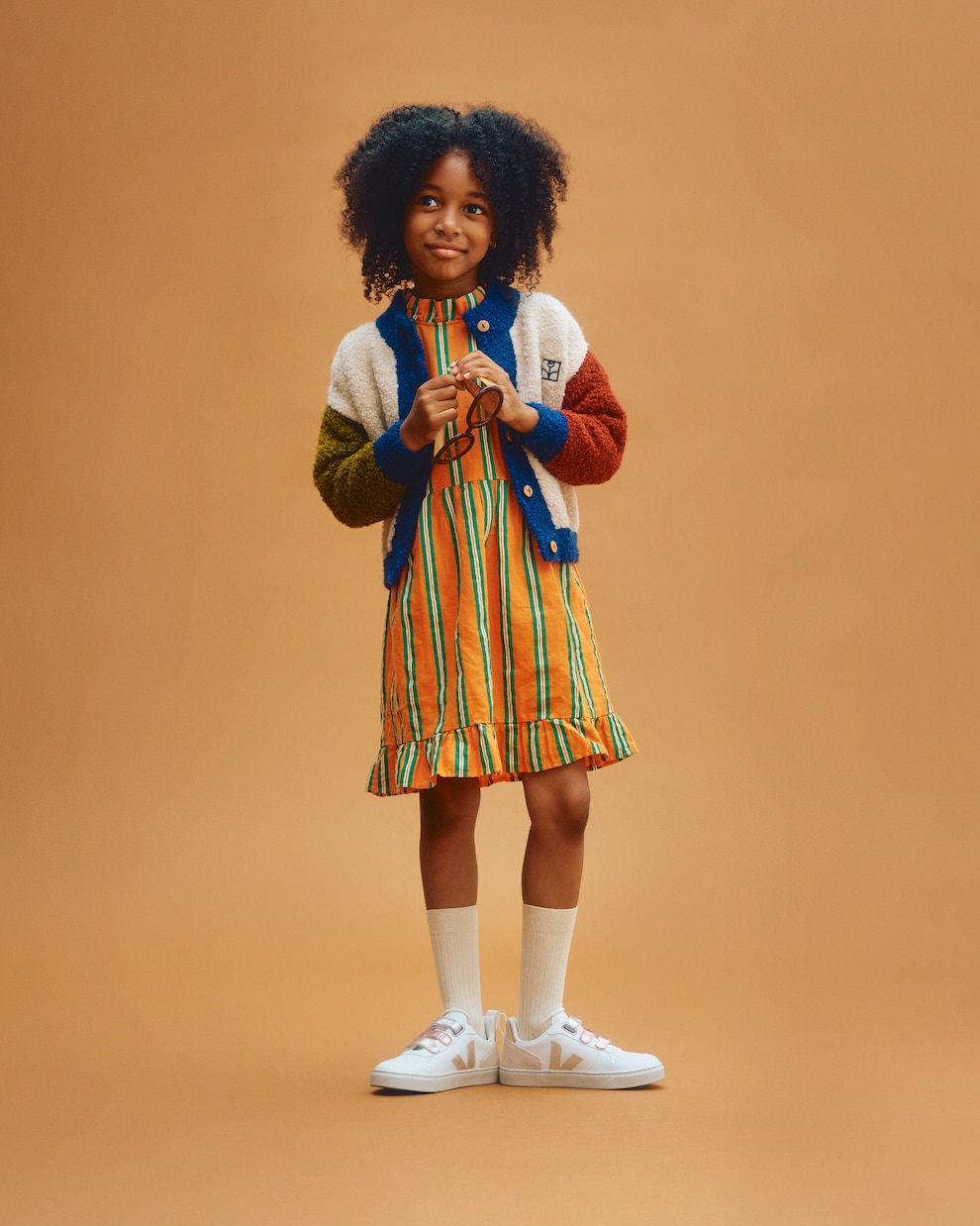 V-10 leather and suede sneakers | Veja Kids