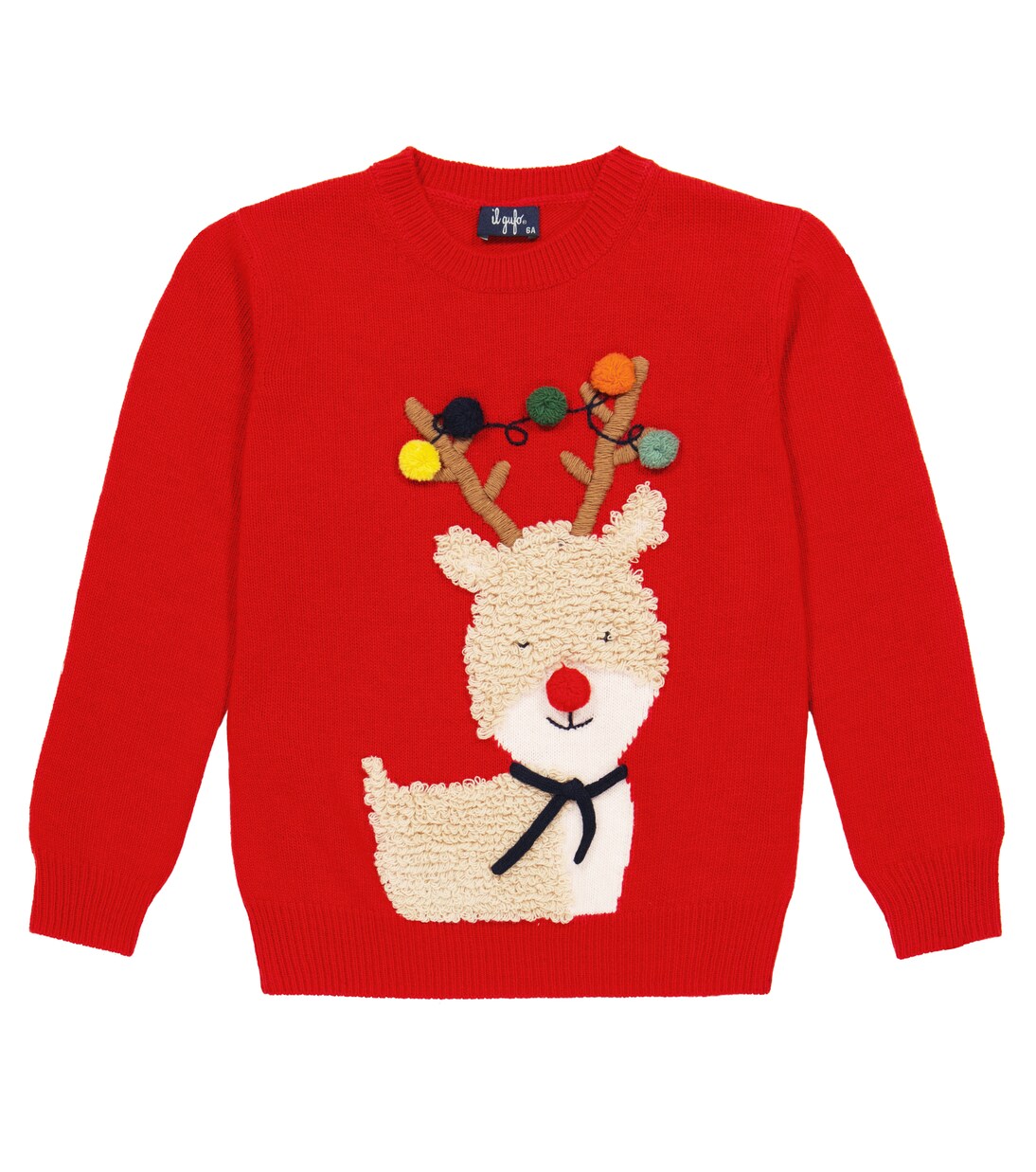 Embroidered virgin wool sweater | Il Gufo