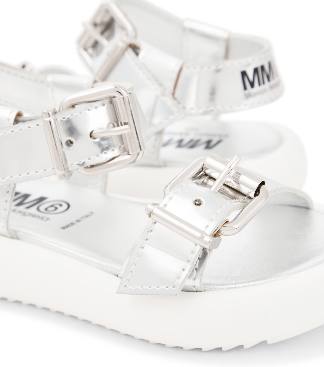 Leather metallic sandals | MM6 Maison Margiela Kids