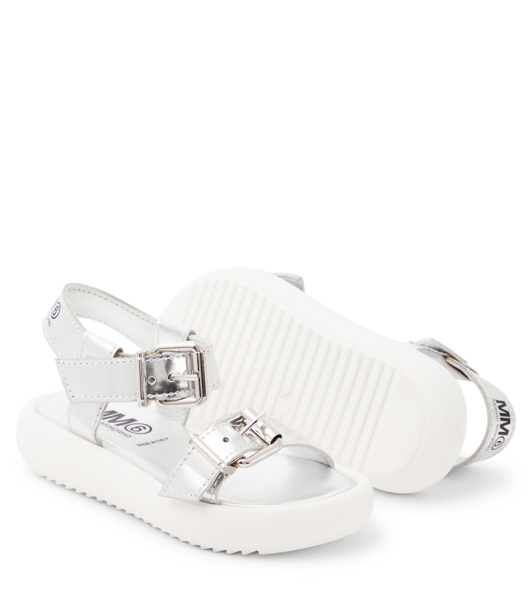 Leather metallic sandals | MM6 Maison Margiela Kids