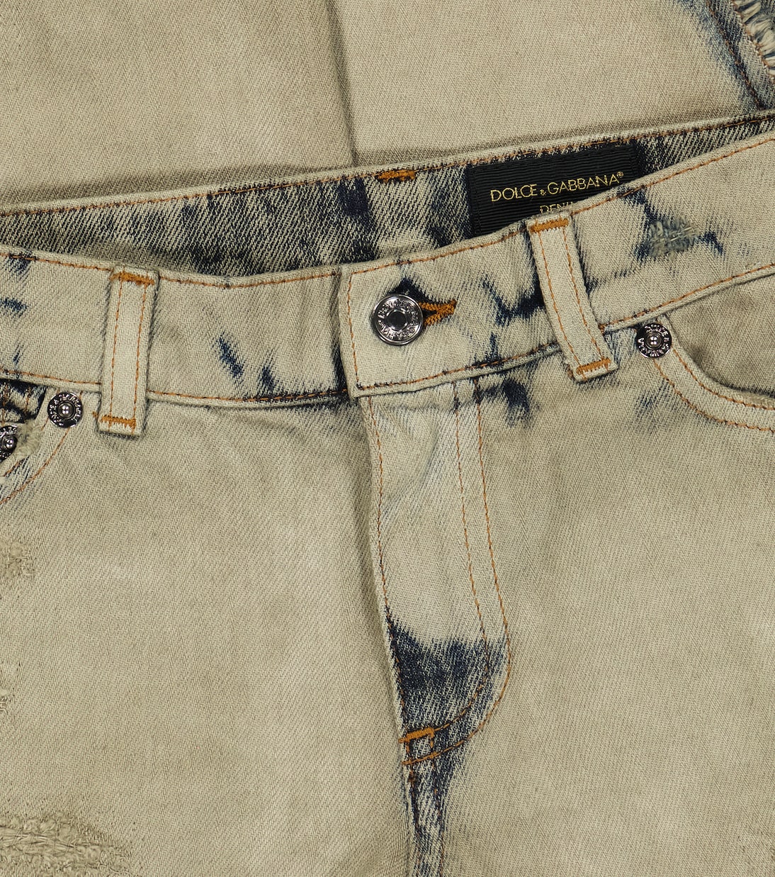 Distressed straight-leg jeans | Dolce&Gabbana Kids