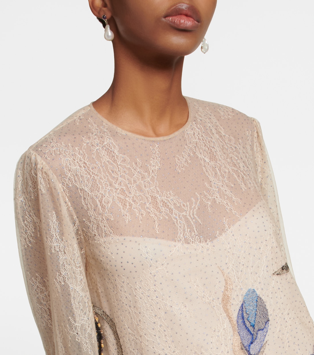 Yesenia embroidered tulle and lace gown | Costarellos