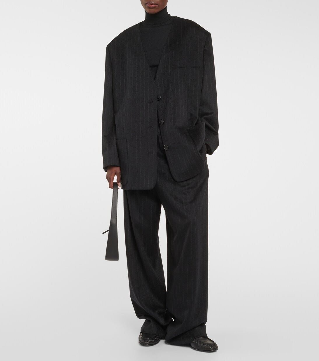 Rufos pinstripe cashmere wide-leg pants | The Row