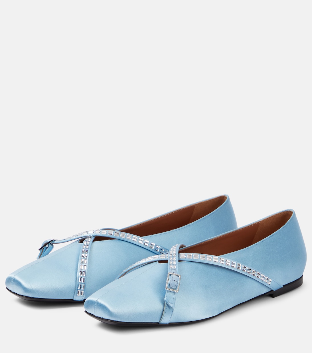 Cara embellished satin ballet flats | D'Accori
