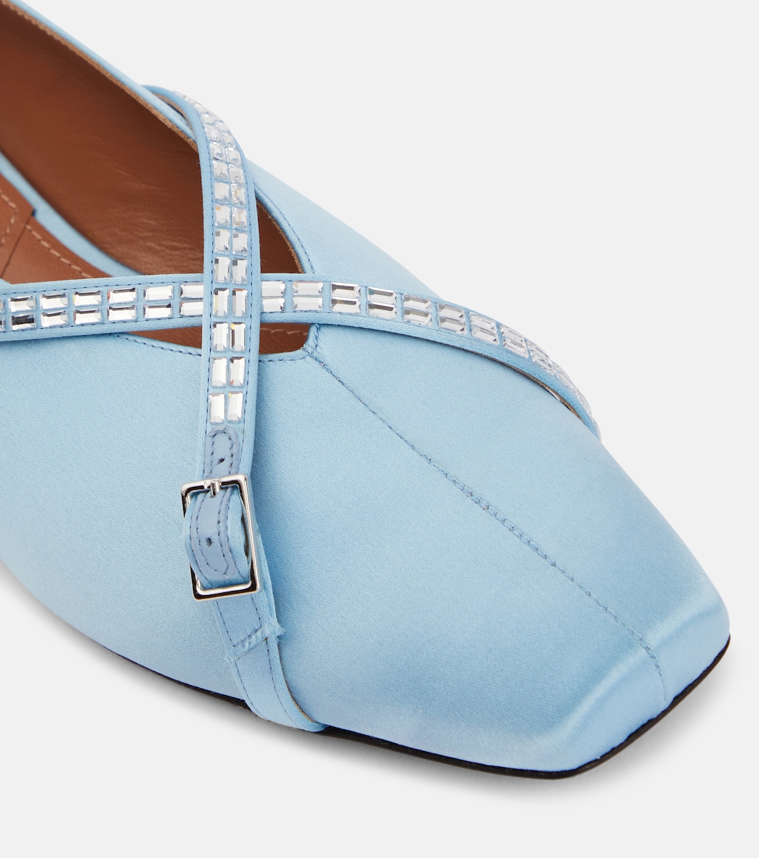 Cara embellished satin ballet flats | D'Accori