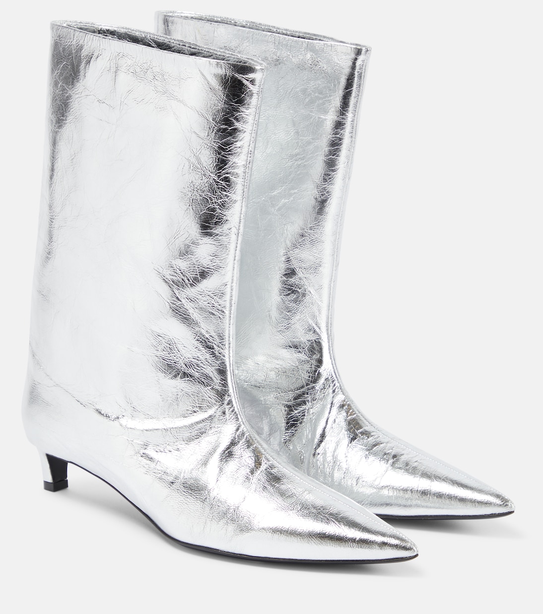 Ankle Boots aus Metallic-Leder | Jil Sander