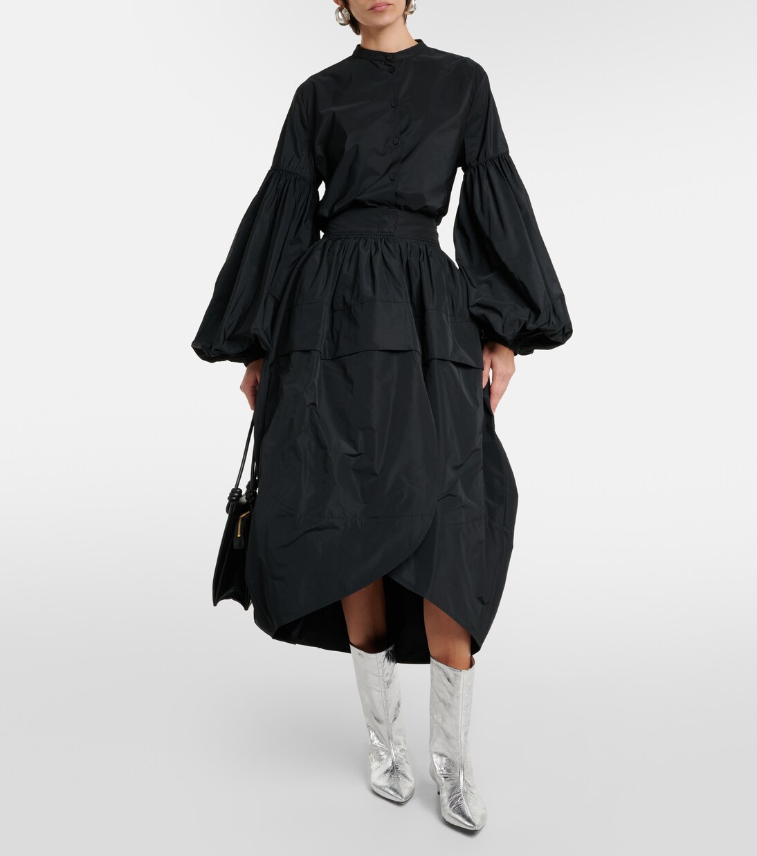 Ankle Boots aus Metallic-Leder | Jil Sander