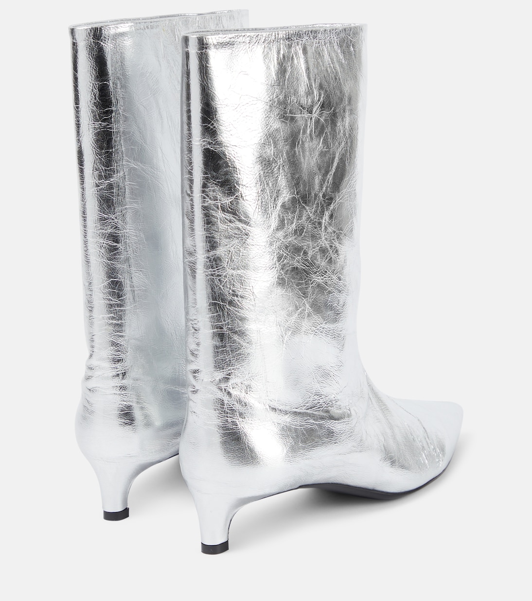 Ankle Boots aus Metallic-Leder | Jil Sander